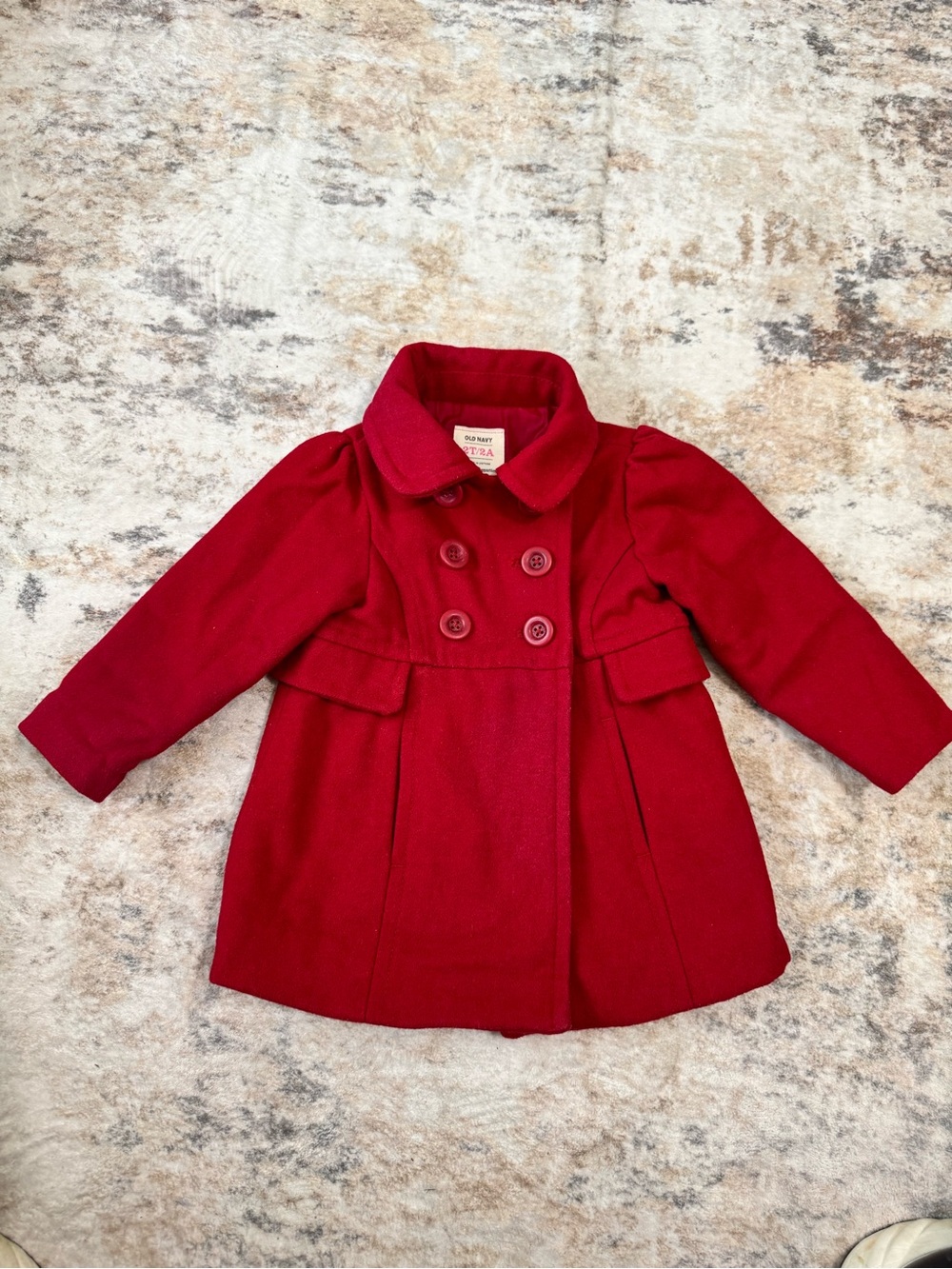 Old Navy Wool Blend Double Breasted Peacoat with Tailored Back EUC